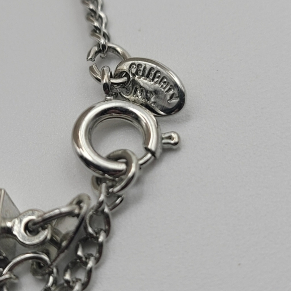 Silver Necklace With Solid Cube Accents - image 5